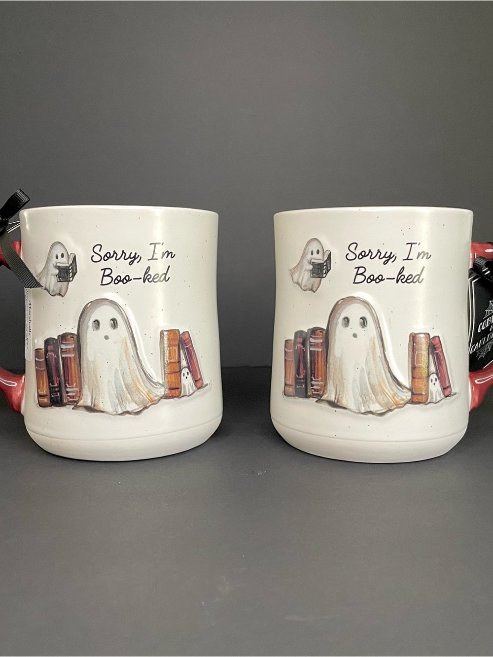 Set of 2 Viral Cobwebs & Cauldrons “Sorry, I’m Boo-ked” Halloween Mugs
